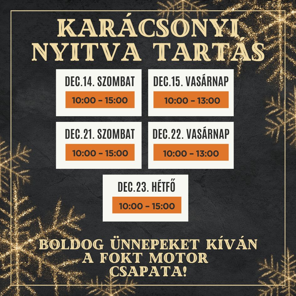 Karácsonyi nyitva tartásunk